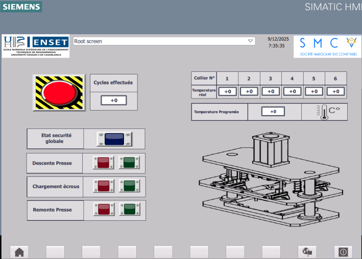 HMI screen for SMCV nut insertion press